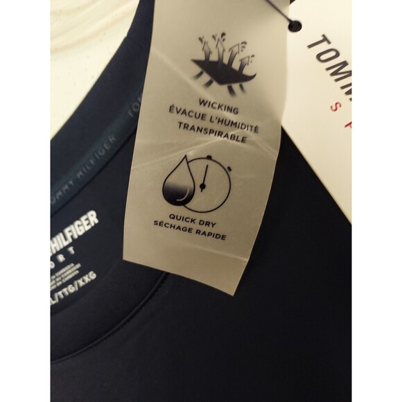 Tommy Hilfiger Sport Men's Blue T-Shirt Wicking Short Sleeve Polyester XXL NEW - Picture 3 of 4